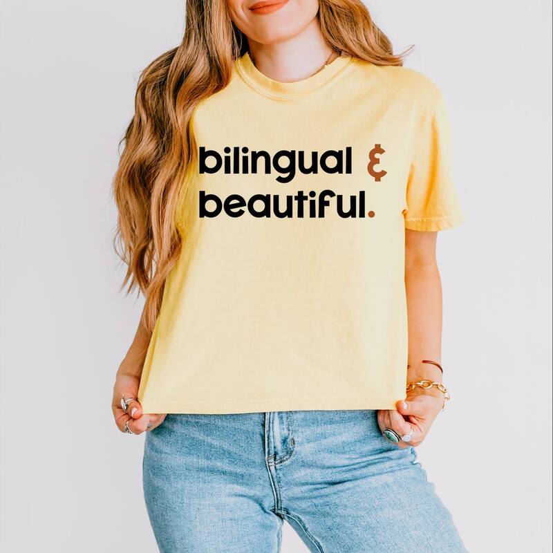 Simply Sage Market レディース トップス ティーシャツ Simply Sage Market Bilingual And Beautiful - Boxy Crop Top Butter Tシャツ・カットソー-トップス-レディースファッション
