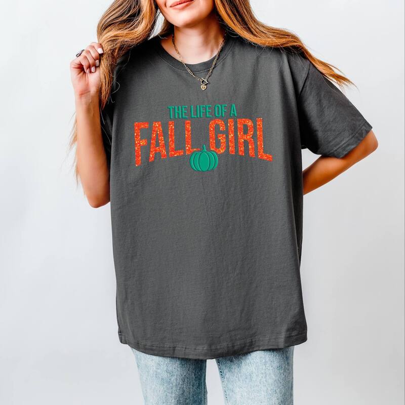 Simply Sage Market レディース トップス Tシャツ Simply Sage Markethe Life Of A Fall Girl Puff/Glitter - Womens Heavyweightee Asphalt