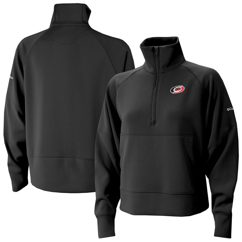 コロンビア レディース トップス Tシャツ Women's Columbia Black Carolina Hurricanes Wickhams Hills Raglan Omni-Wick Half-Zipullover Hur Black ブラック