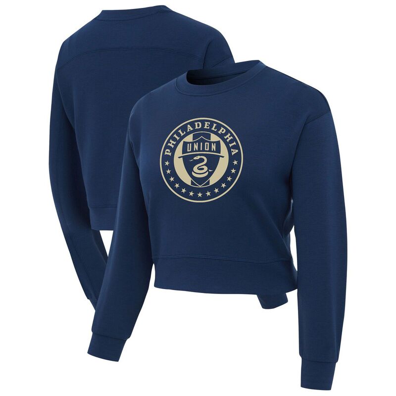 アンブランデッド レディース トップス Tシャツ ニット Unbranded Women\'s Conceptsport Navy Philadelphia Union Darby Knit Long Sleeve Crop Top Uni Navy ネイビー
