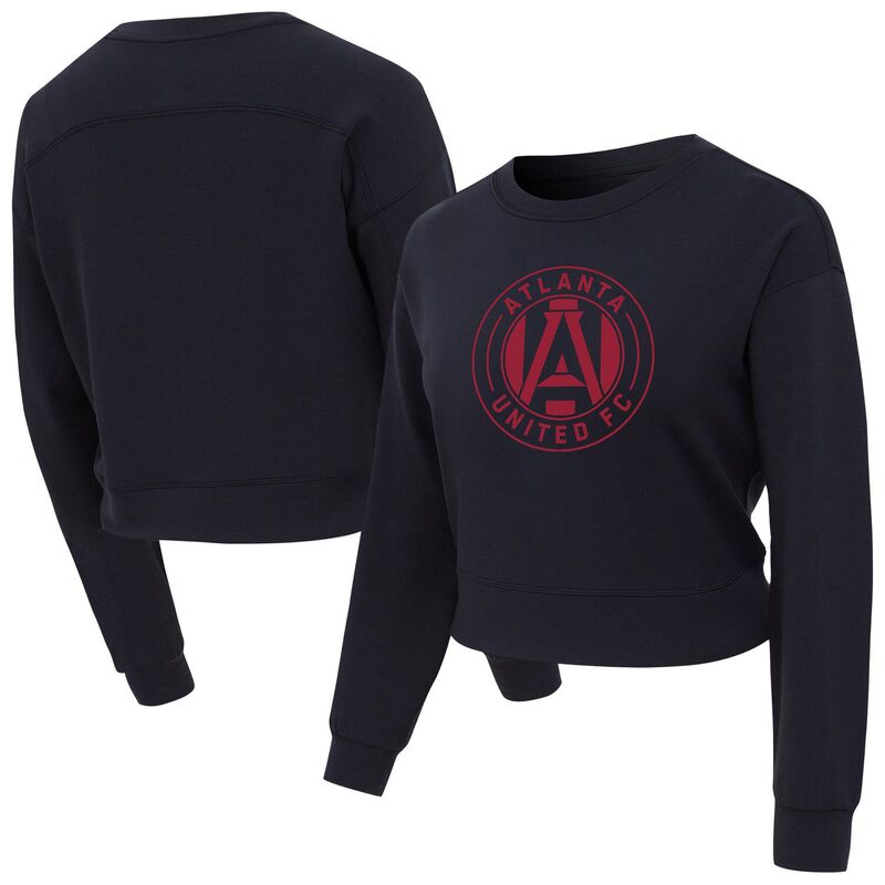 アンブランデッド レディース トップス Tシャツ ニット Unbranded Women's Conceptsport Black Atlanta United FC Tri-Blendarby Knit Long Sleeve Crop Top Atu Black ブラック