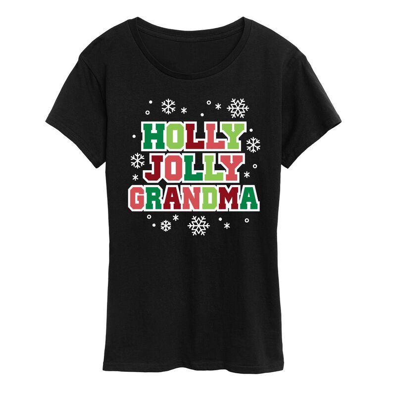 アニメキャラクター レディース トップス Tシャツ グラフィック Licensed Character Women's Holly Jolly Grandma Christmas Graphic Tee Black ブラック