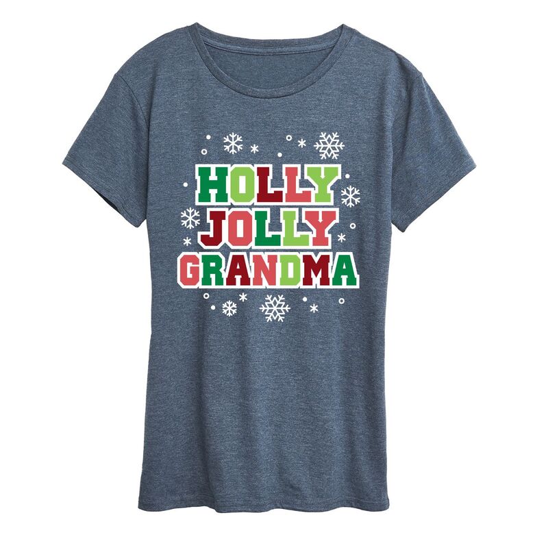アニメキャラクター レディース トップス Tシャツ グラフィック Licensed Character Women's Holly Jolly Grandma Christmas Graphic Tee Heather Blue ヘザー 6,275円