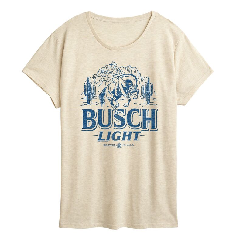 アニメキャラクター レディース トップス Tシャツ グラフィック Licensed Character Women's Busch Light Western Short Sleeve Graphic Tee Birch