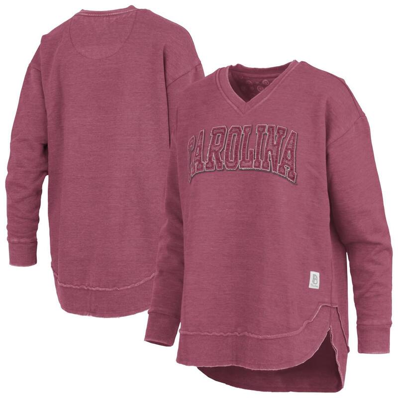 プレスボックス レディース トップス Tシャツ Vネック スウェット Women's Pressbox Garnet South Carolina Gamecocks Westin Poncho V-Neck Pullover Sweatshirt Scred レッド