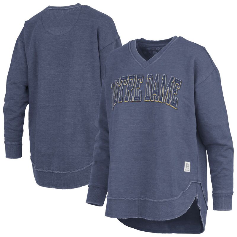 プレスボックス レディース トップス Tシャツ Vネック スウェット Women's Pressbox Navy Notre Dame Fighting Irish Westin Poncho V-Neck Pullover Sweatshirt Ntd Navy ネイビー