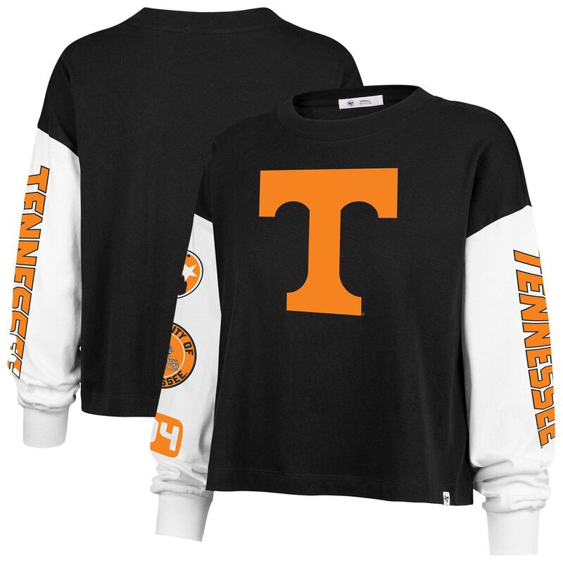 フォーティセブンブランド レディース トップス Tシャツ 47 Brand Women 47 Black Tennessee Volunteersydney Long Sleeve T-Shirten Black ブラック