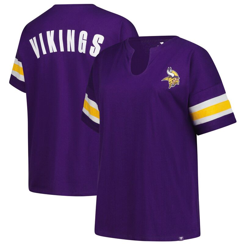 ファナティクス レディース トップス Tシャツ プラスサイズ Women's Fanatics Purple Minnesota Vikings Plusize Redzone Notch Neck T-Shirt Mvk Purple パープル
