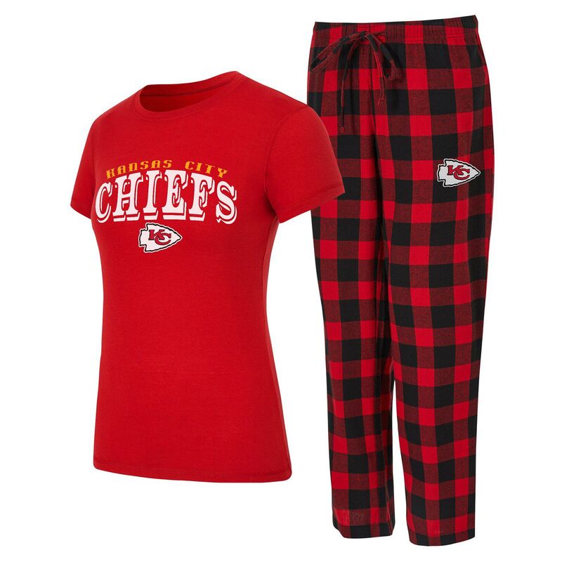 アンブランデッド レディース アンダーウェア ナイトウェア パンツ Tシャツ Unbranded Women's Conceptsport Kansas City Chiefs Avondale T-Shirt & Pants Flannel PJ Set Chf Red レッド