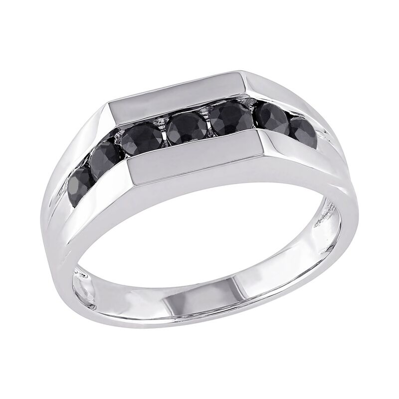 ステラ グレース メンズ アクセサリー リング Stella Grace Sterling Silver Black Sapphire Men's Ring Silvertone ブラック