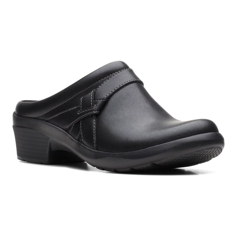 クラークス レディース シューズ サンダル レザー ClarksR Angie Mist Women's Leather Mules Black ブラック
