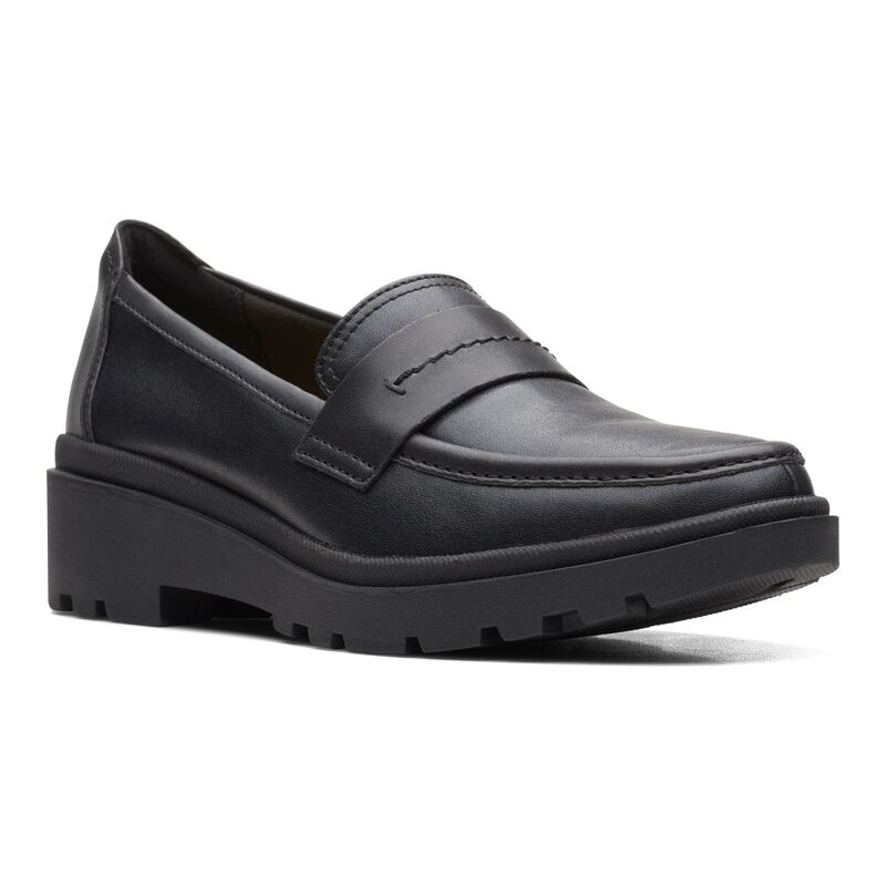 クラークス レディース シューズ サンダル レザー ローファー ClarksR Calla Ease Women's Leather Loafers Black Leather ブラック