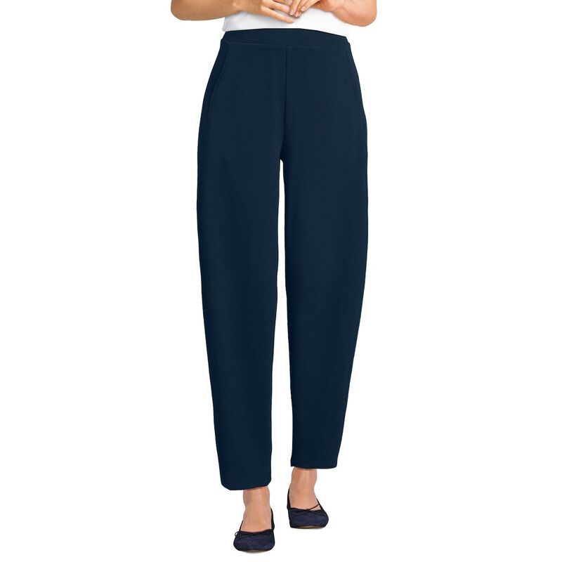 ランズエンド レディース ボトムス カジュアルパンツ プチ アンクル ニット Petite Lands' End Sport Knit High Rise Barrel Ankle Pants Radiant Navy ネイビー
