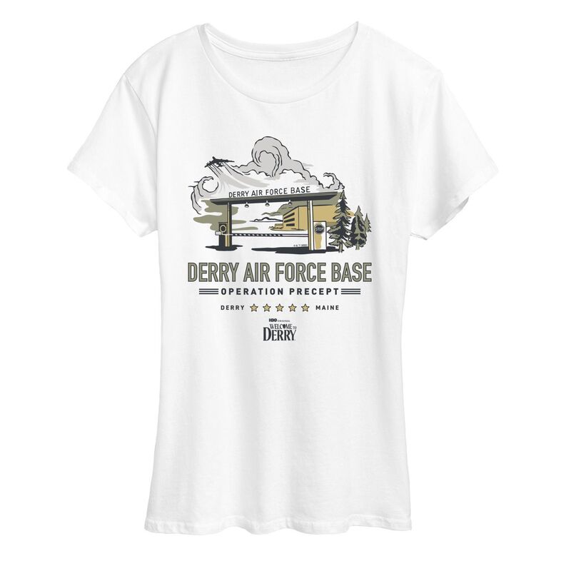 アニメキャラクター レディース トップス Tシャツ グラフィック Licensed Character Women's IT Welcome To Derry Air Force Base Graphic Tee White ホワイト