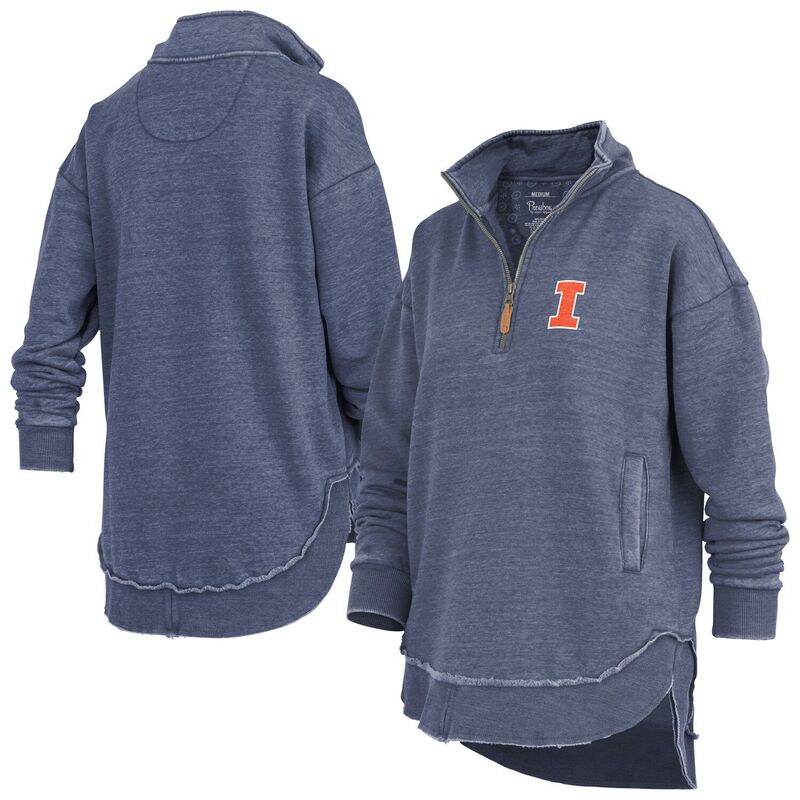 プレスボックス レディース トップス Tシャツ スウェット Women's Pressbox Navy Illinois Fighting Illini Northfork Sojourn Poncho Quarter-Zip Sweatshirt Ill Navy ネイビー