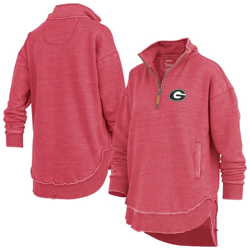 プレスボックス レディース トップス Tシャツ スウェット Women's Pressbox Red Georgia Bulldogs Northfork Sojourn Poncho Quarter-Zip Sweatshirt Uga Red レッド