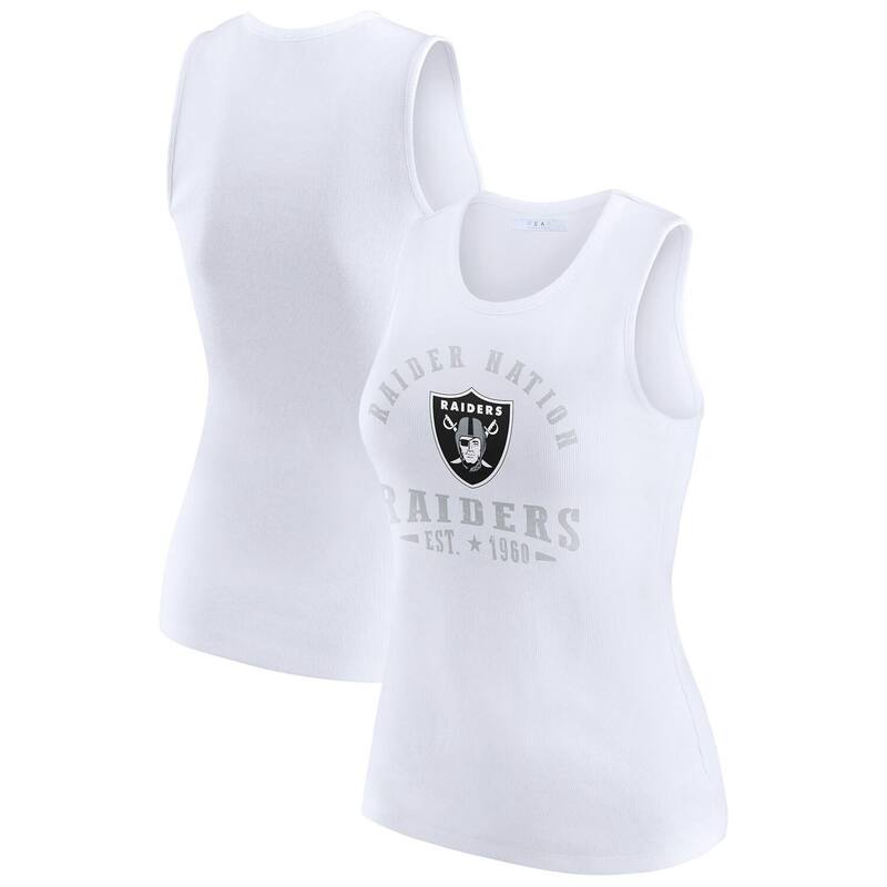 ウェア バイ エリン アンドルーズ レディース トップス Tシャツ リブ グラフィック Women's WEAR by Erin Andrews White Las Vegas Raiders Ribbed Graphic Tank Top Lvr White ホワイト