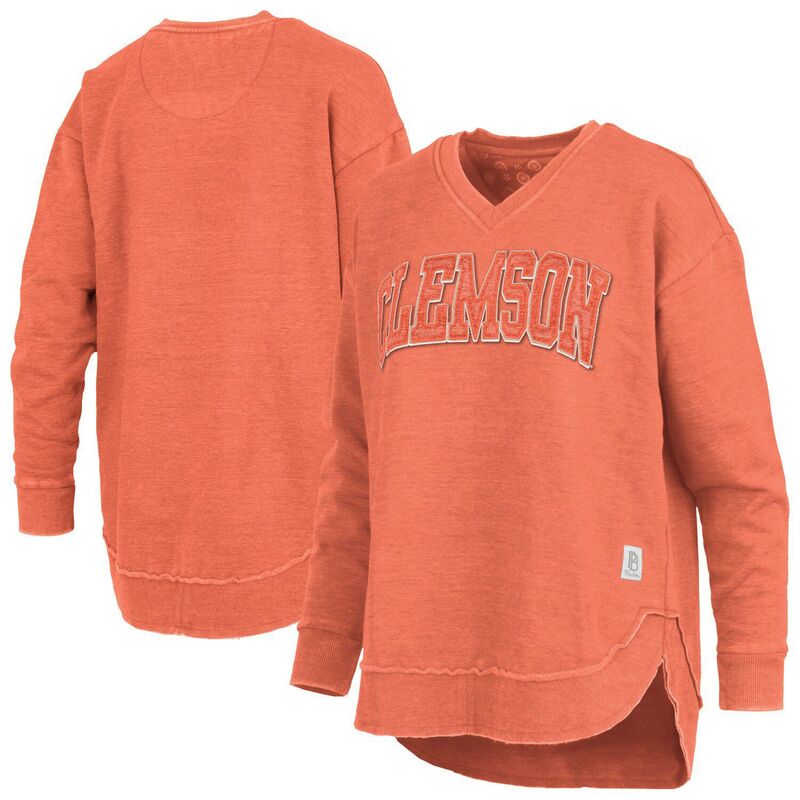 プレスボックス レディース トップス Tシャツ Vネック スウェット Women's Pressbox Orange Clemson Tigers Westin Poncho V-Neck Pullover Sweatshirt Clm Orange オレンジ