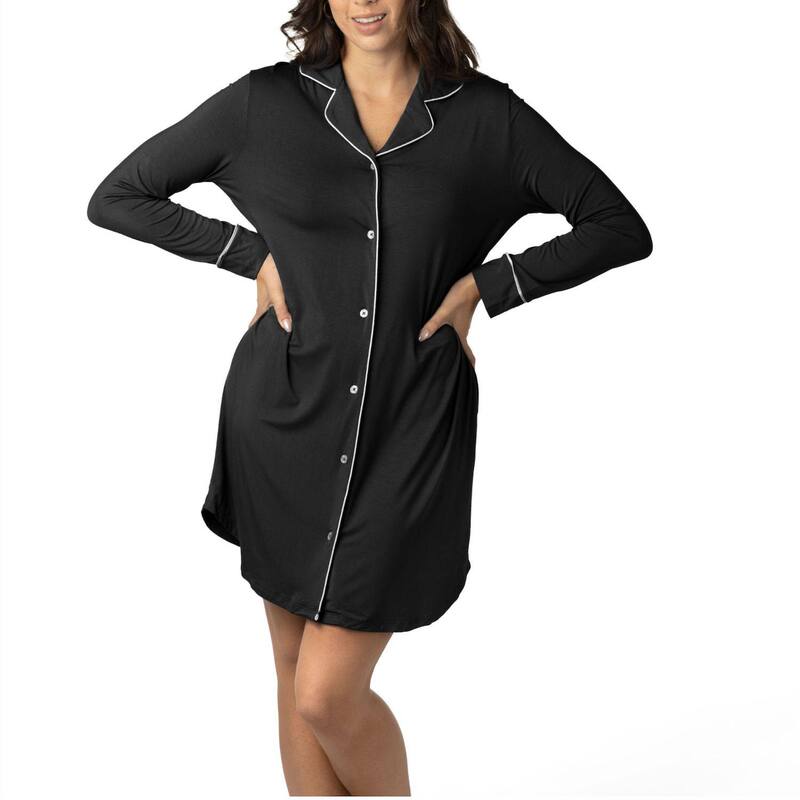 キンドリッド ブレイブリー レディース アンダーウェア ナイトウェア シャツ マタニティ Maternity Kindred Bravely Clea Long Sleeve Sleep Shirt Black ブラック