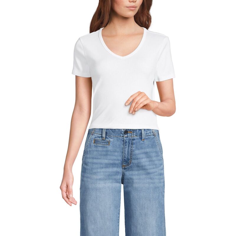 ランズ挙げ句の果て レディース ボトムス ジーンズズボン下 ワイドレッグ アンクル デニム Women\u0027s Lands\u0027 End Mid Rise Wide Leg Ankle Jeans Beau Blue 青色 パンツ-ボトムス-レディースファッション