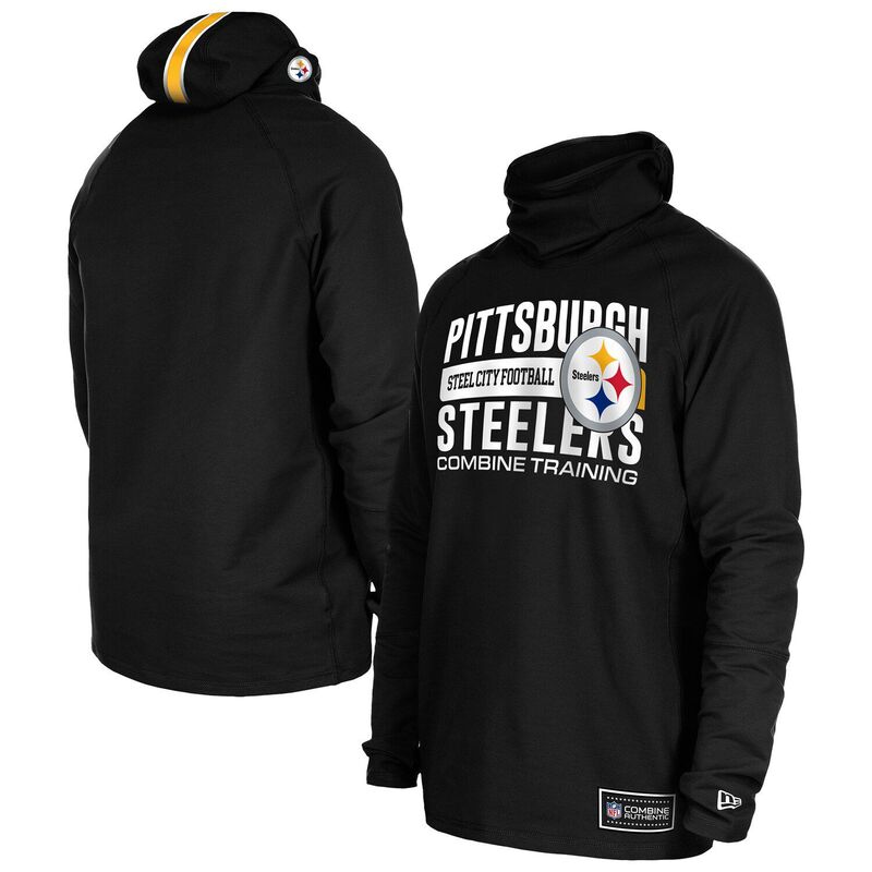ニューエラ メンズ トップス Tシャツ パーカー Men's New Era Black Pittsburgh Steelers Functional Fandom Balaclava Helmet Stripe Tri-Blend Hoodie Stl Black ブラック|ReVida 店