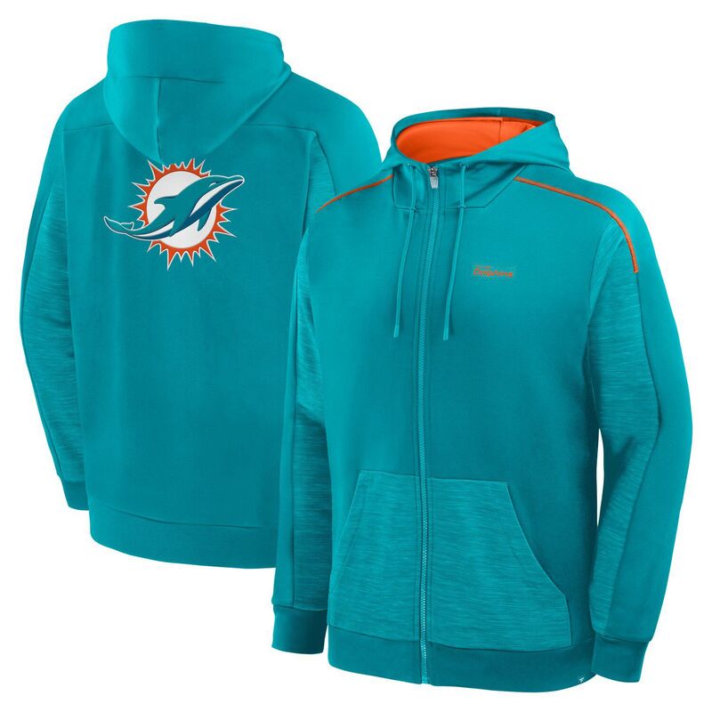 ファナティクス メンズ トップス Tシャツ ダウン パーカー Men's Fanatics Aqua Miami Dolphins Checkdown Pass Full-Zip Hoodie Dol Turq A アクア|ReVida 店