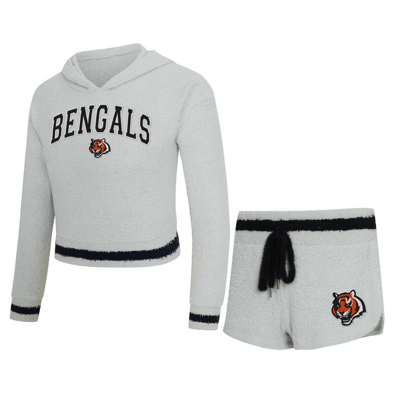 アンブランデッド レディース アンダーウェア ナイトウェア ショートパンツ パーカー Unbranded Women's Conceptsport Gray Cincinnati Bengals Whitley Long Sleeve Hoodie Top & Shortset Bngrey グレー