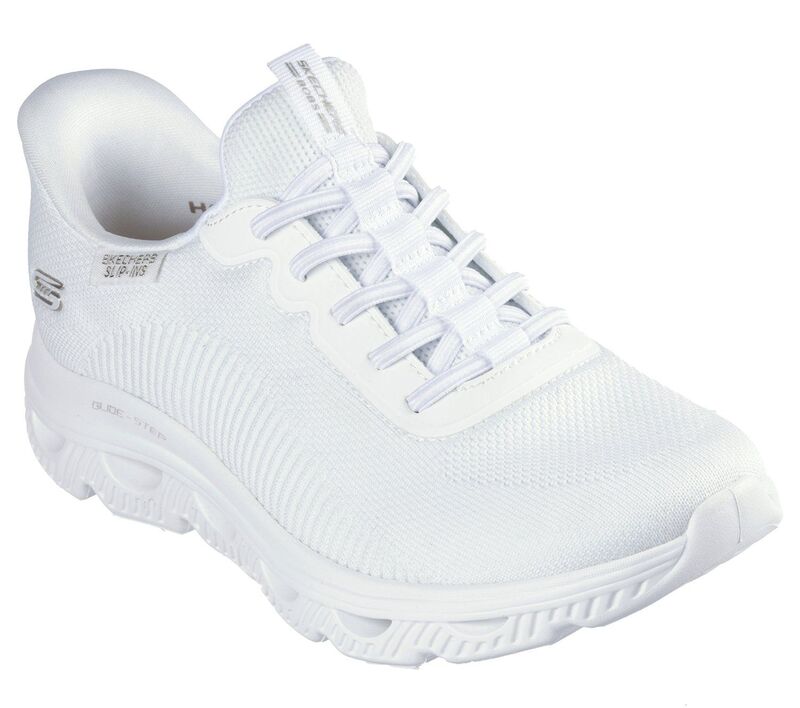 スケッチャーズ レディース シューズ スニーカー BOBS by Skechers Hands Free Slip-ins Arc Waves Women\u0027sneakers White 白いこと