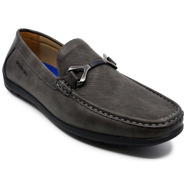 アカデミクス メンズ シューズ スリッポン・ローファー Akademiks Men'slip-On Comfort Shoes Gray グレー|ReVida 店