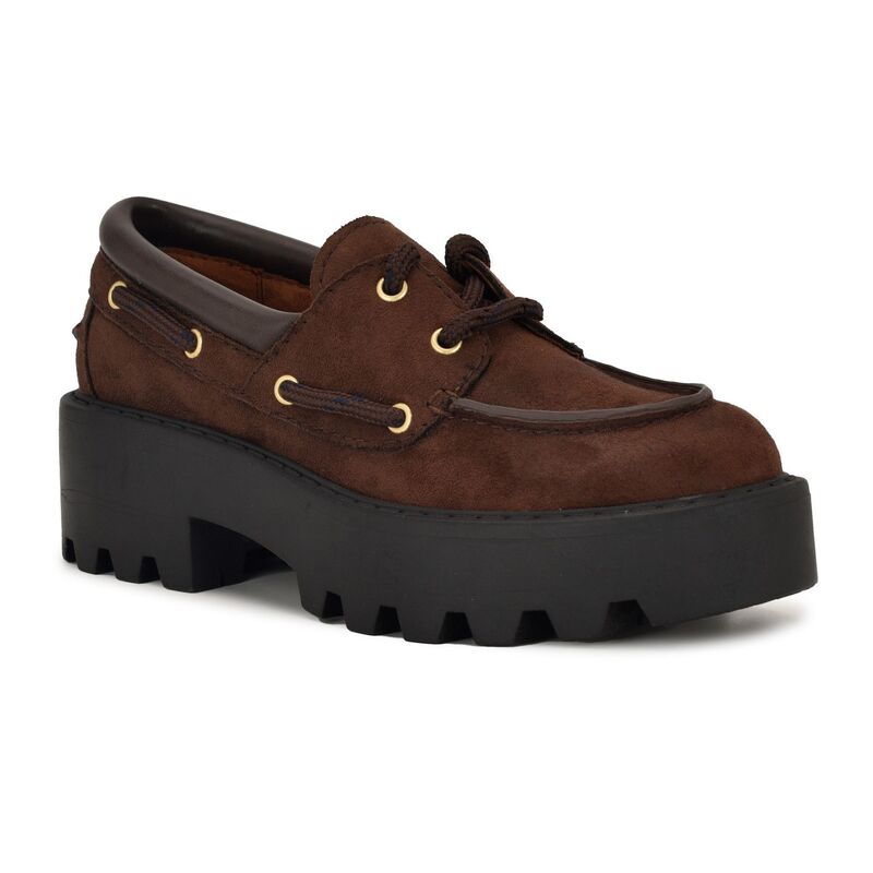 ナインウェスト レディース シューズ スリッポン・ローファー プラットフォーム Nine West Kerisa Women'slip-On Platform Lug Sole Loafers Dark Brown ブラウン 17,745円