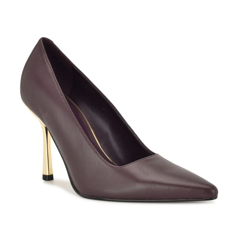 ナインウェスト レディース シューズ パンプス Nine West Jamiey Women's Pointed Toe Slip-On Dress Pumps Wine Leather ワイン