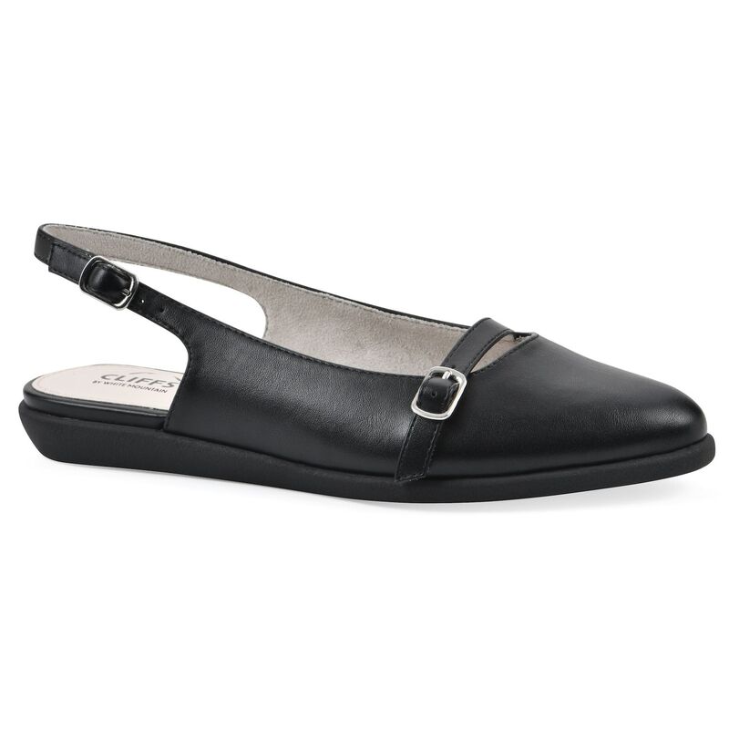 クリフバイホワイトマウンテン レディース シューズ サンダル Cliffs By White Mountain Miloni Women'slingback Flats Black Smooth ブラック