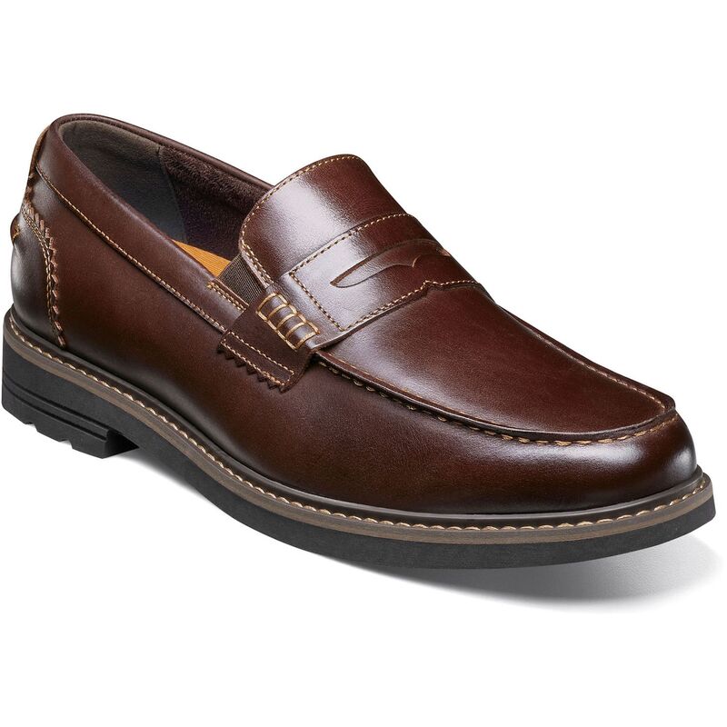 ノンブッシュ メンズ シューズ スリッポン・ローファー Nunn Bush Odin II Men's Moc Toe Penny Loafers Burgundy バーガンディ｜ReVida 店
