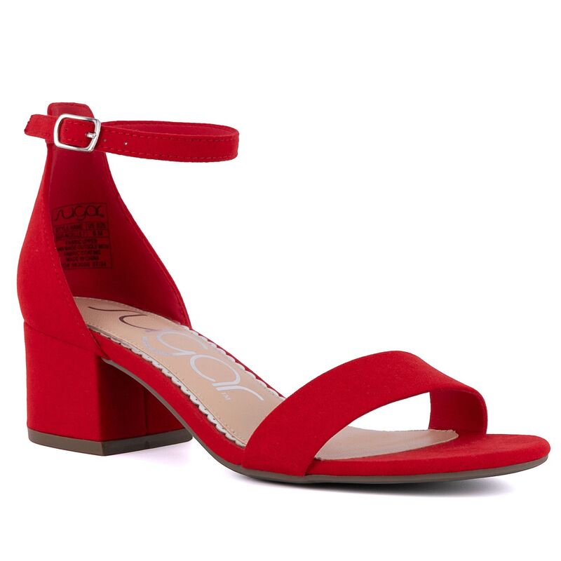 シュガー レディース シューズ パンプス サンダル sugar Noelle 7 Women's Open Toe Dressandal Red Micro レッド|ReVida 店