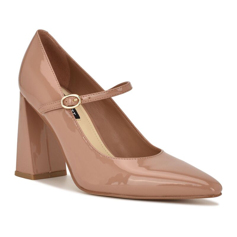 ナインウェスト レディース シューズ パンプス Nine West Sista Women Pointed Toe Mary Jane Dress Pumps Light Natural Patent