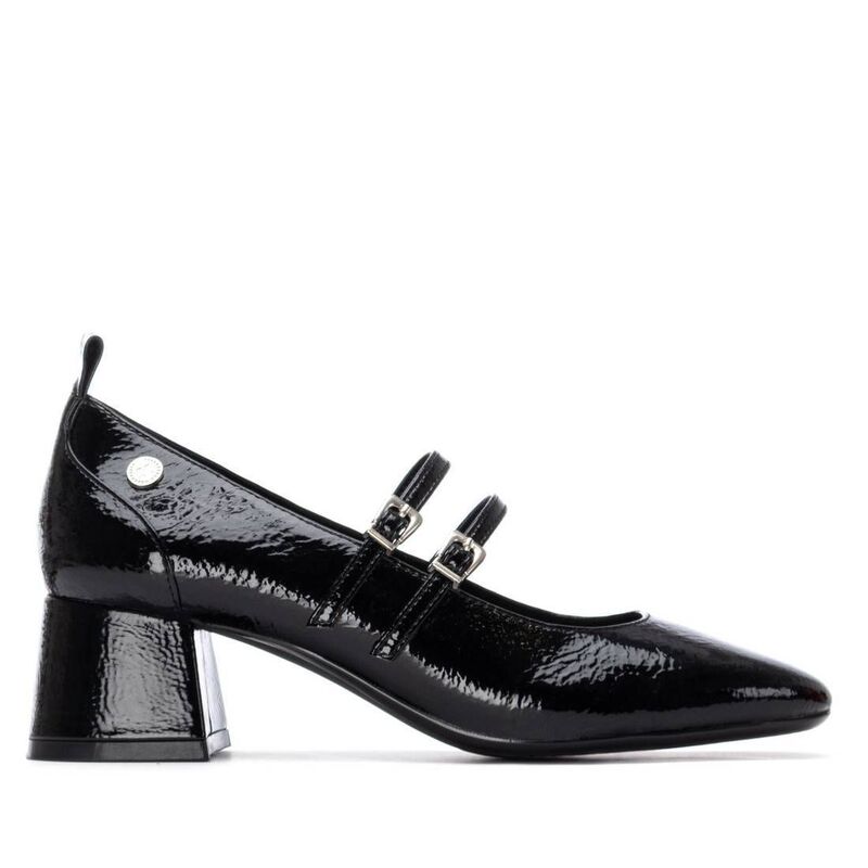 キシタイ レディース シューズ パンプス ヒール Women's Block Heel Pointy Toe Pumps By XTI 144255 Black ブラック