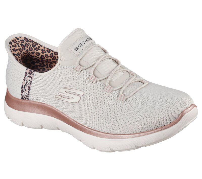 スケッチャーズ レディース シューズ スニーカー Skechers Hands Free Slip-insummits Women\u0027sneakers Naturaleopard 毛の荒物
