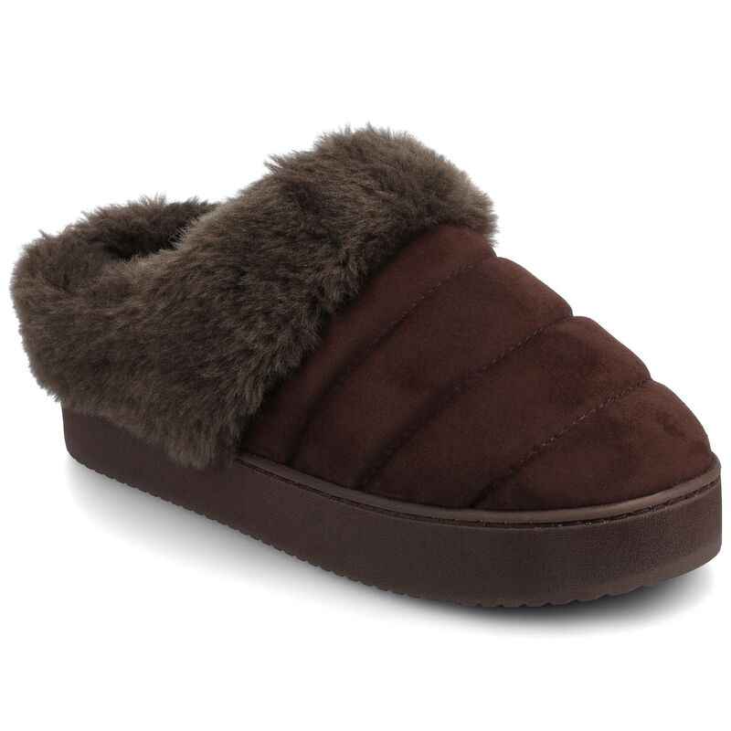 ジャーニー レディース シューズ サンダル キルティング Journee Blair Women's Quilted Cushioned Clog Slippers Brown ブラウン