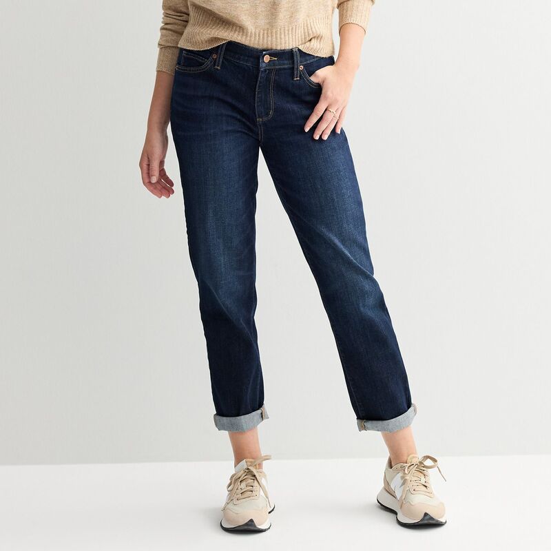 ソノマ レディース ボトムス デニムパンツ ジーンズ Women'sonoma Goods For Life Mid-Rise Relaxed Boyfriend Jeans Dark Wash|ReVida 店