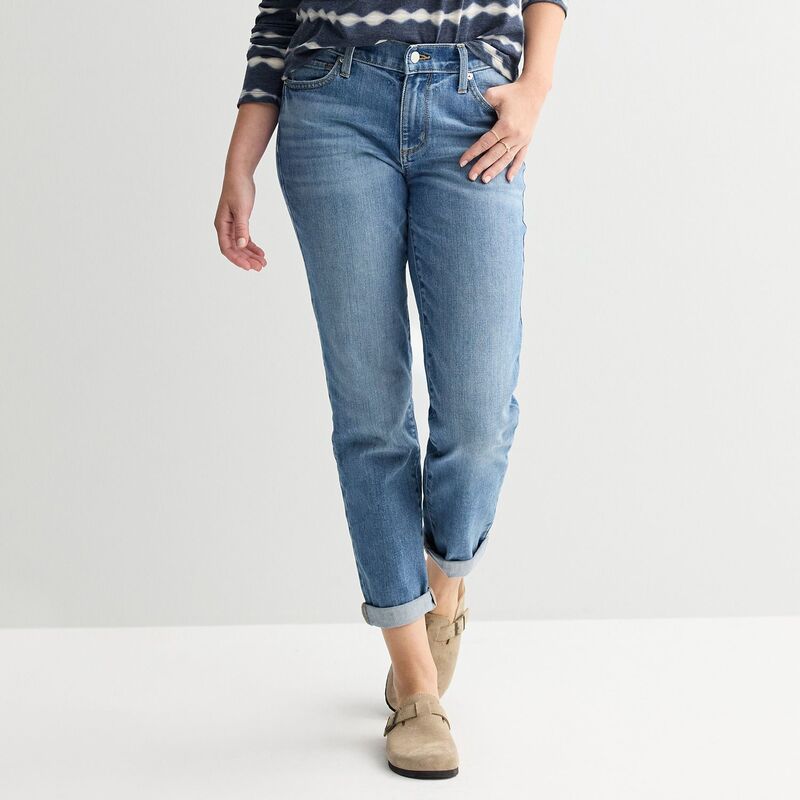 ソノマ レディース ボトムス デニムパンツ ジーンズ Women'sonoma Goods For Life Mid-Rise Relaxed Boyfriend Jeans Light Wash|ReVida 店