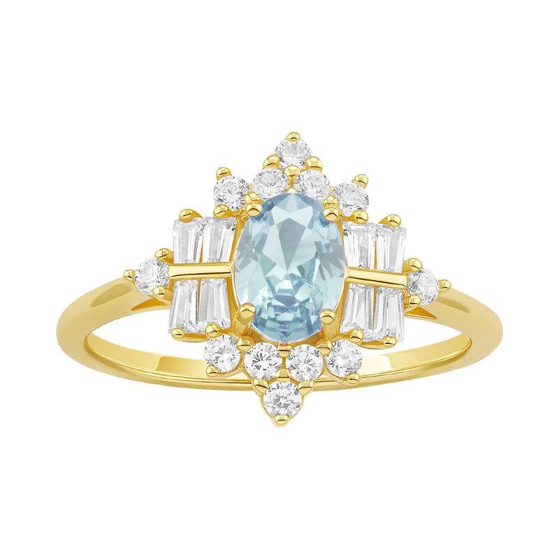 プリムローズ レディース アクセサリー リング PRIMROSE Sterling Silver Oval & Cubic Zirconia Clusteringold Tone Aqua アクア