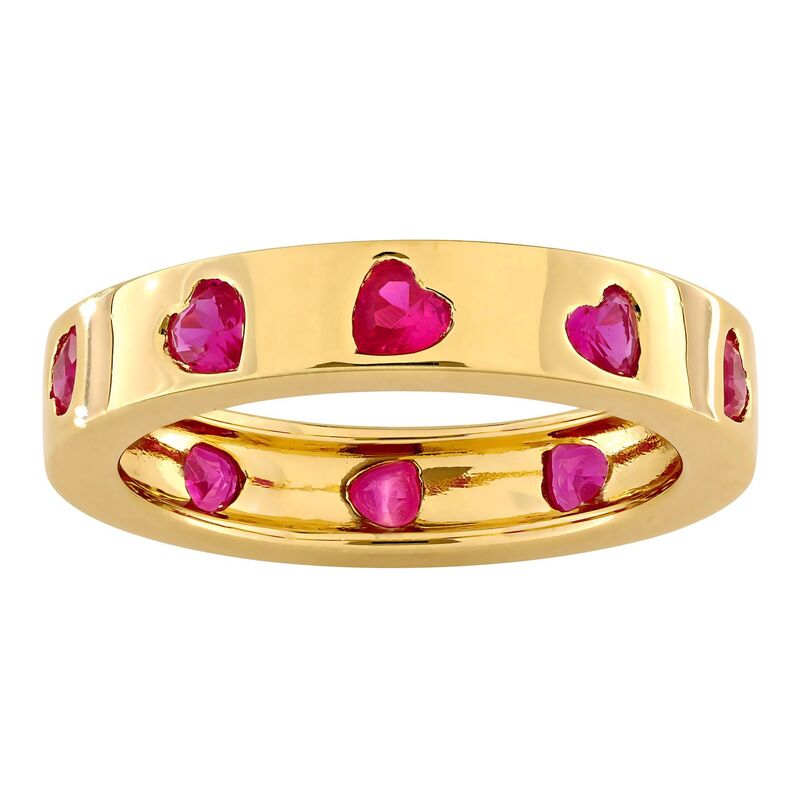 ステラ グレース レディース アクセサリー リング Stella Grace 18k Gold Over Silver Created Ruby Heart Eternity Ringold Tone ゴールド