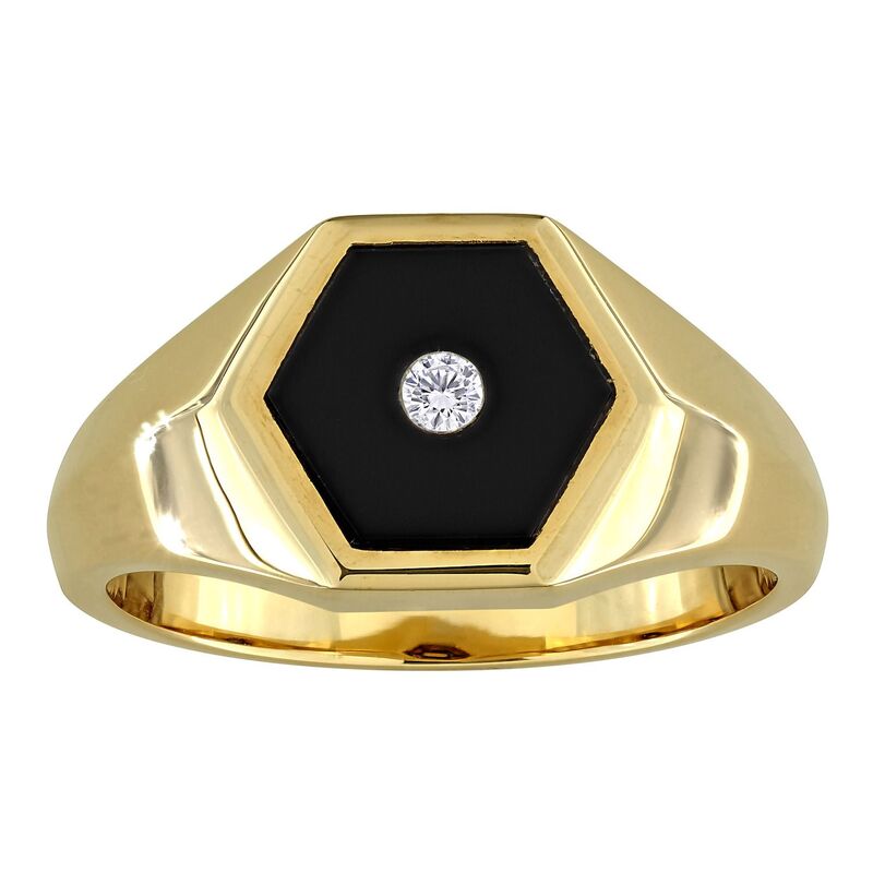 ステラ グレース メンズ アクセサリー リング Men'stella Grace 18k Gold Over Silver Onyx & Diamond Accent Hexagon Ringold Tone ゴールド 89,540円