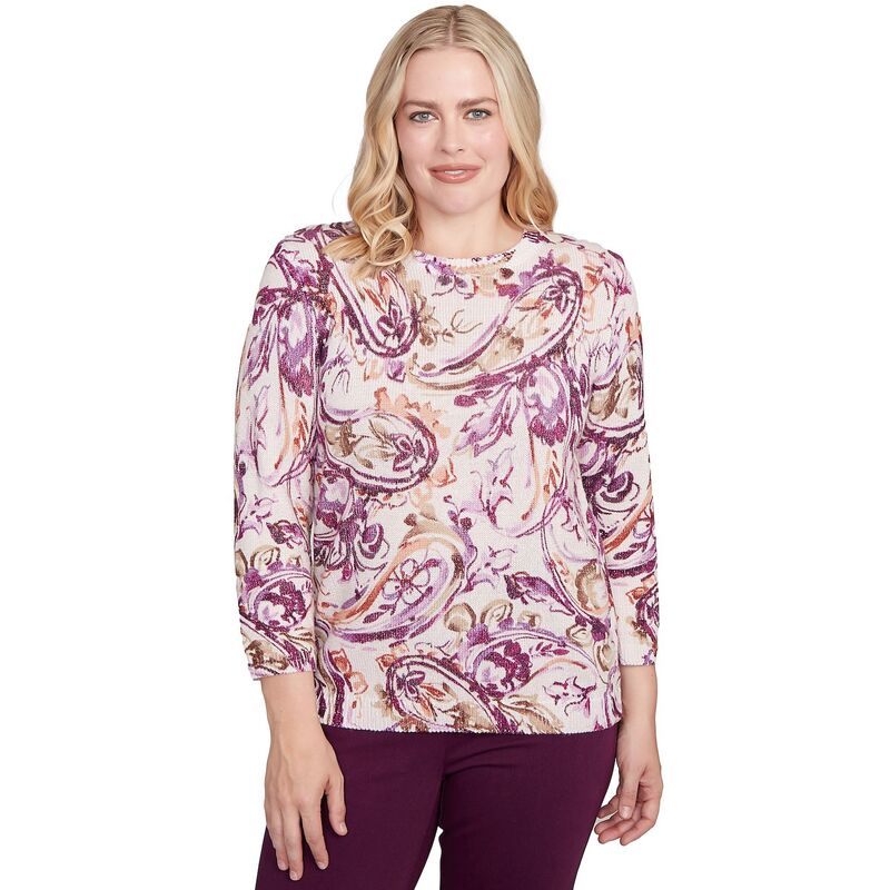 アルフレッド ダナー レディース トップス Tシャツ クルーネック セーター Women's Alfredunner Shimmer Paisley Crew Neck Sweater Ivory Multi アイボリー
