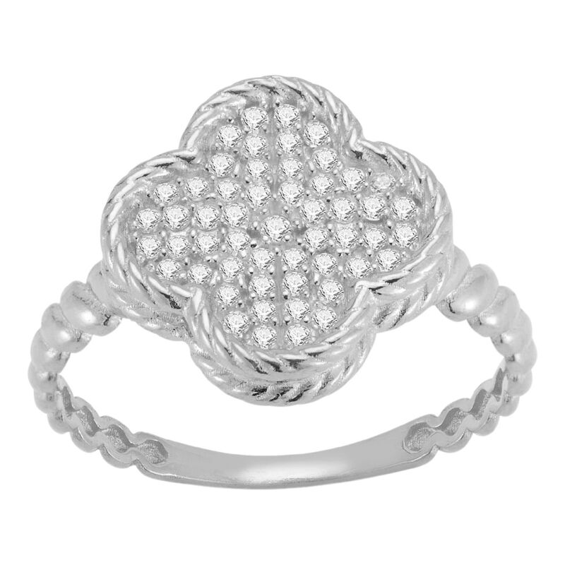 Sunkissed Sterling レディース アクセサリー リング Sunkissed Sterling Silver Cubic Zirconia Clovering Silver Tone シルバー｜ReVida 店