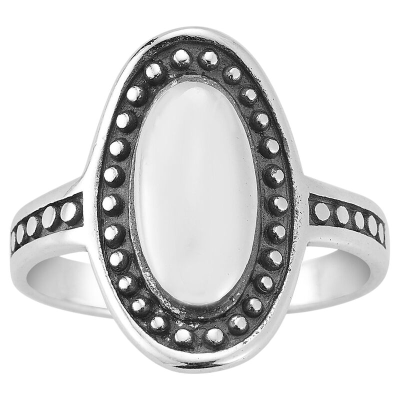 Sunkissed Sterling レディース アクセサリー リング Sunkissed Sterling Silver Oxidized Beaded Oval Sterling Silvering Silver Tone シルバー｜ReVida 店