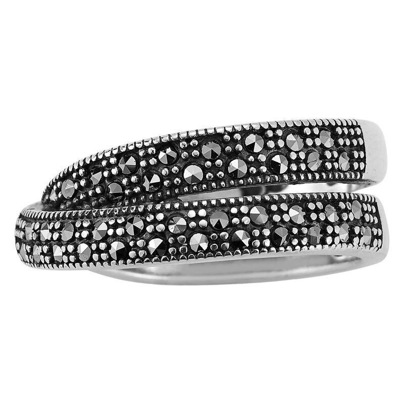 Sunkissed Sterling レディース アクセサリー リング Sunkissed Sterling Silver Oxidized Cubic Zirconia Double Row Ring Silver Tone シルバー