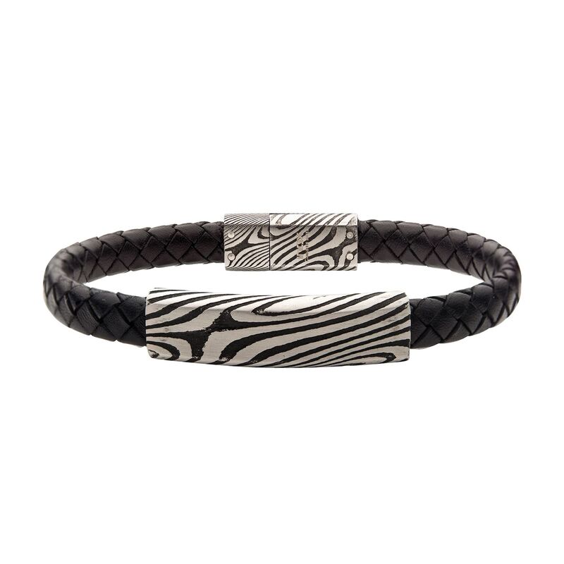 アンブランデッド メンズ アクセサリー ブレスレット・バングル・アンクレット Tシャツ レザー Unbranded Mentainlessteel \u0026 Black Leather Bracelet Black ブラック