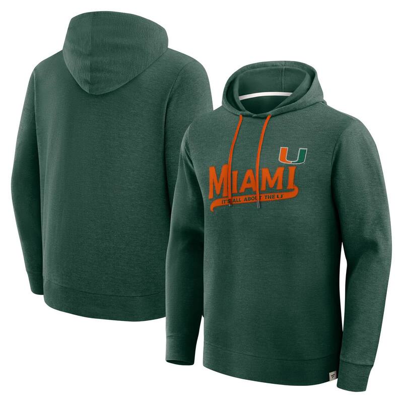 ファナティクス メンズ トップス プルオーバー パーカー Men\u0027s Fanatics Green Miami Hurricanes Hometown Premium Huddle Up Long Sleeve Hoodie T-Shirt Mia Green 緑であること