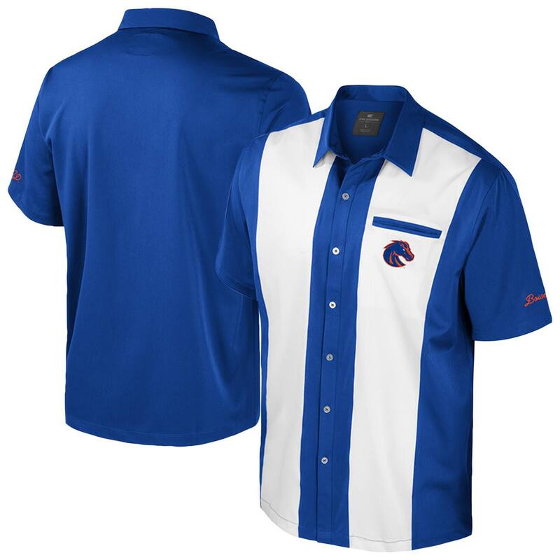 円形劇場 メンズ トップス プルオーバー Men\u0027s Colosseum Royal Boise State Broncostrike Bowling Button-Up Shirt Boi Blue 青色